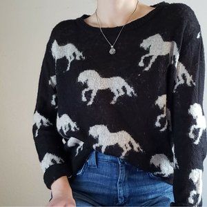 Top Shop Knitted All-Over Horse Sweater